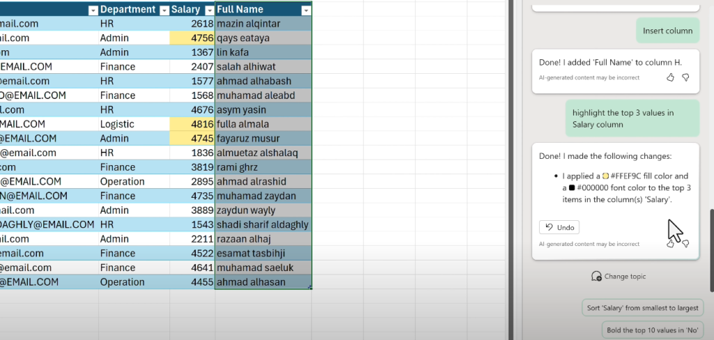 MICROSOFT COPILOT WITH EXCEL